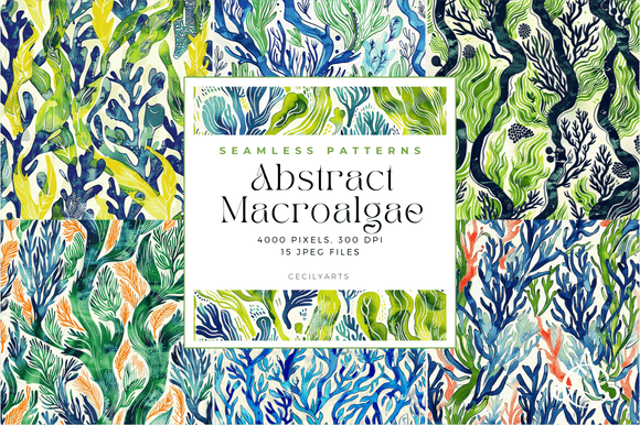 Abstract Macroalgae Seamless Patterns: A Digital Resource for Creative Professionals and Hobbyists