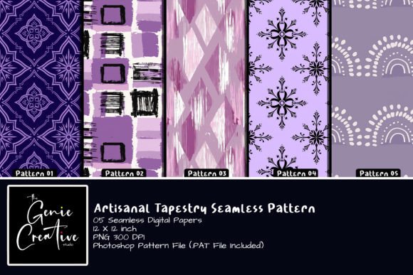 Artisanal Tapestry Seamless Patterns Set: A Versatile Tool for Creative Projects
