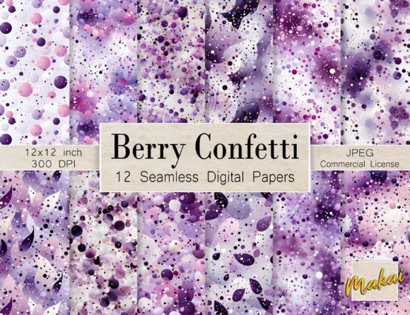 Berry Purple Confetti Seamless Patterns: The Ultimate Digital Paper Collection for Modern Creators