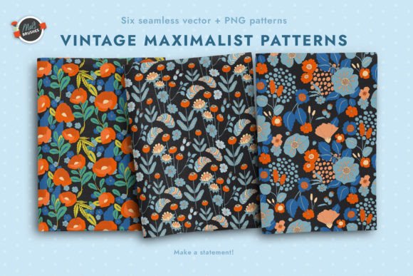 Boho Maximalist Floral Vector Patterns