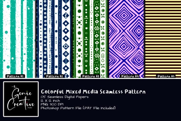 Colorful Mixed Media Seamless Patterns: A Creative Powerhouse for Modern Design