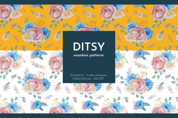 Ditsy Seamless Patterns: Elevating Design with Whimsical Watercolor Florals