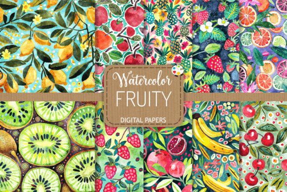 Fruity Set 2 - Tasty Watercolor Patterns