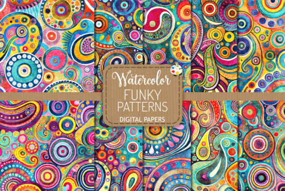 Funky Patterns Set 5 - Watercolor Art