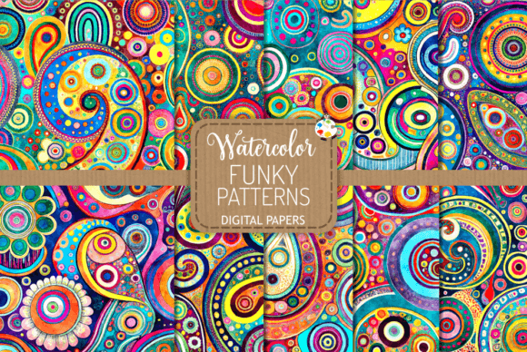 Funky Patterns Set 6 - Watercolor Art