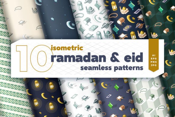 Isometric Ramadan Seamless Patterns: A Practical Design Resource