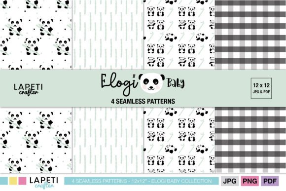 Panda Seamless Patterns Png for Kids