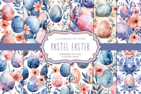 Pastel Easter Seamless Patterns