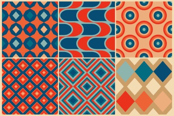 Retro 70s Seamless Patterns Pack