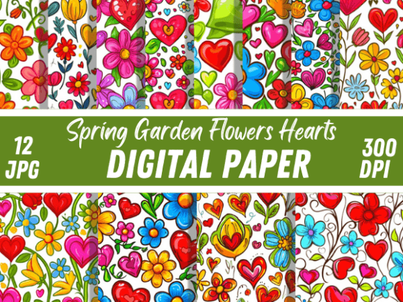 Spring Flowers Sweet Hearts Patterns: The Ultimate Digital Paper Collection for Creatives