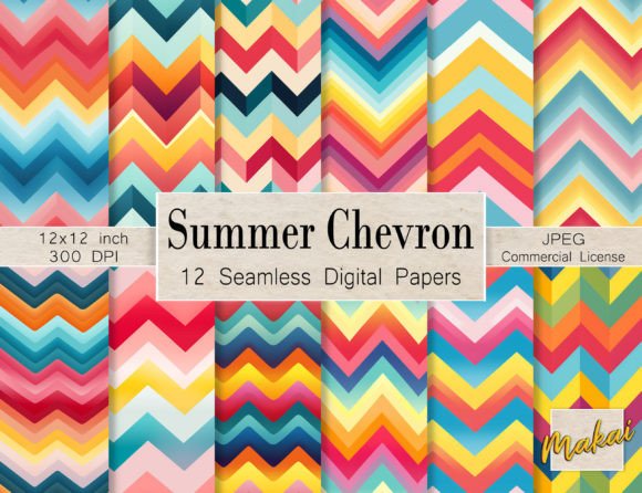 Summer Chevron Seamless Patterns