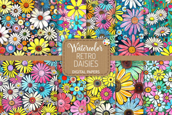 Unlocking the Charm of Retro Daisies: A Comprehensive Guide to Watercolor Digital Patterns for Creative Projects