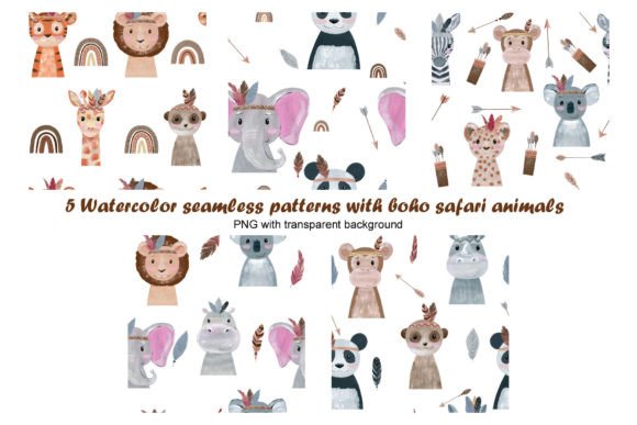 Watercolor Boho Safari Patterns: A Creative Resource for Modern Designers